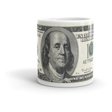 Caneca Nota De 100 Dólar Porcelana Personalizada Caixinha