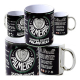 Caneca Palmeiras Verdão Porco Prateada Cromada De Cerâmica