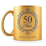 Caneca Personalizada Perolada Dourada