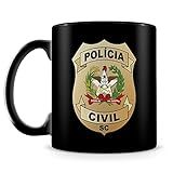 Caneca Personalizada Polícia Civil De Santa Catarina 100 Preta Com Nome 
