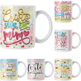 Caneca Porcelana Frases Bíblicas Kit 6 Uni Atacado Revenda