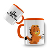 Caneca Porcelana Laranja Garfield Segunda Personalizado