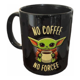 Caneca Porcelana Star Wars Preta No Coffee No Force