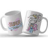 Caneca Presente Dia Das Mães Super Mãe Rosa