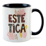 Caneca Preta Branca Presente Sf2 Estética Profissão