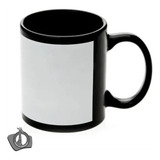 Caneca Preta Tarja Branca P Sublimação 10 Unidades