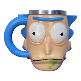 Caneca Rick Sanchez 3d Rick And Morty Em Resina Coleção Cor Azul celeste