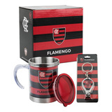 Caneca Térmica Com Tampa Vermelha Flamengo