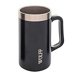 Caneca Térmica Para Cerveja De Aço Inox Preta 500ml Wolff