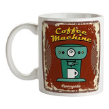 Caneca Xícara Coffee Machine Coleção Placas Retrô Café