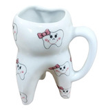 Caneca Xicara De Cha Dente Molar Lacinho