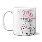 Caneca Xícara Porcelana Presente Mãe Flork Laço De Amor