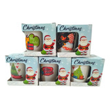 Canecas De Natal De Porcelana Kit 5 Peças 250 Ml Na Caixinha