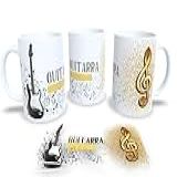 Canecas De Porcelana Branca Personalizadas Instrumentos Musicais Guitarra