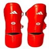 Caneleira Adidas Kick Boxing WAKO Approved Vermelha