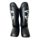 Caneleira Muay Thai Luta Pretorian Impact Unis Preto Prata