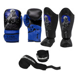 Caneleira Muay Thai luva Boxe Samurai Bandagem Lima Fighter
