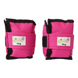 Caneleira Tornozeleira De Peso 3 Kg Rosa Par 