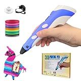 Caneta 3D Impressão Com Display LED- Caneta 3D Para Crianças- Kit Com Filamentos Coloridos PLA- Brinquedos Para Meninos E Meninas- Presente DIY Para Criança -Roxo- Três Cores-