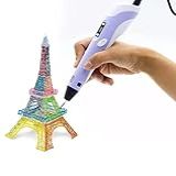 Caneta 3d Impressora Pen Printer Com Tela Digital Para Ajustar A Temperatura Velocidade Presentes Para Crianças Roxa 