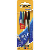 Caneta Bic Cristal 1 0mm Dura Kit Azul preta vermelha verde