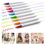 Caneta Brush Pen 12 Cores Duas Pontas Pincel Fina Canetinha