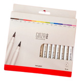Caneta Brush Pen Ginza Pro Newwpen Com 15 Cores Sortidas