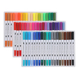 Caneta Brush Pen Kit 36 Cores Com Ponta Dupla Desenho Full