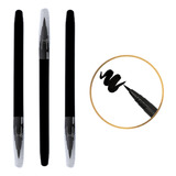 Caneta Brush Pen Preta 3 Unidades Pincél Marcador Artístico