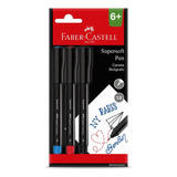 Caneta Com Ponta Porosa Supersoft Pen 1 0mm C 3 Cores Tinta 3 Cores