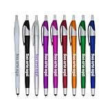 Caneta Com Touch Personalizada Com Logo-texto Impressão Colorida Kit 100 Unidades -Azul-
