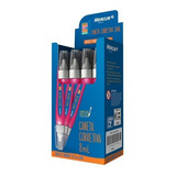 Caneta Corretiva Mercur Rosa 8ml Caixa Com 12 Unidades 