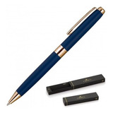 Caneta Crown Esferográfica Treasure Azul E Dourado Yw19966a Cor Do Exterior Azul escuro