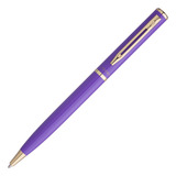 Caneta Crown Personalizada Metal Capricci Esferográfica Cor Da Tinta Azul Cor Do Exterior Violeta