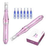 Caneta Dr Pen M7 Microagulhamento Dermapen Rosa 10 Cartuchos