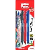 Caneta Energel Pentel 0-7mm Kit 3 Unidades Azul- Preta- Vermelha