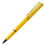 Caneta Esferográfica Amarela Lamy Safari Cor De Tinta Azul Roller Ball Traço 0 8 Mm