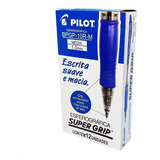 Caneta Esferográfica Azul Pilot Super Grip 1 0mm 12 Unidades