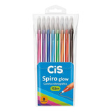 Caneta Esferográfica Cis 0 7 Spiro Glow 8 Unidades