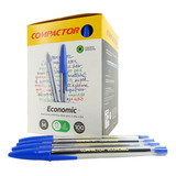 Caneta Esferográfica Compactor Economic Azul 100 Unid