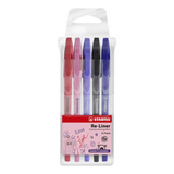 Caneta Esferográfica Re liner 0 7mm Stabilo 5 Un Cor Da Tinta Multicolor