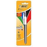 Caneta Esferográfica Retrátil BIC- 4 Cores Clássicas- Corpo Metallic Prata- Ponta Média De 1-0mm- 904224- 1 Unidade