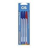 Caneta Esferográfica Scrit 1 Mm- Azul-Vermelho- Blister- Pacote De 3