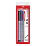 Caneta Esferográfica Trilux Ponta Azul Preto Vermelho Cor Da Tinta Preto azul vermelho Cor Do Exterior Transparente