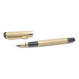 Caneta Executiva Bico De Pena Metal Luxo Refil Presente Cor Da Tinta Preto Cor Do Exterior Dourada