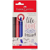 Caneta Fine Pen Colors Com 3 Cores   Faber castell