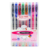 Caneta Gel 0 7mm Uni ball Signo Neo Um 120 Estojo 08 Cores