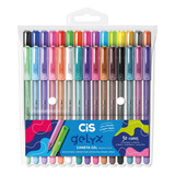 Caneta Gel Cis Gelyx 1 0mm Kit C 30 Cores Cor Da Tinta Colorido