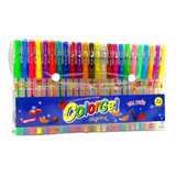 Caneta Gel Com Glitter 24 Cores Com Cheirinho De Frutas