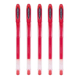 Caneta Gel Uniball 0 7mm Signo Neo Kit 5 Un A Cor Tinta 5 Vermelha